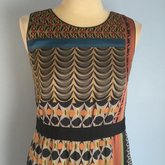 Classiques Entier 8 Stretch Silk Sheath Dress Geo - Picture 2 of 8